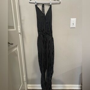 FAVLUX Striped Fashion Jumpsuit- with an Open Back